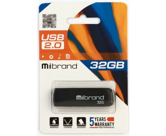 USB флеш накопитель Mibrand 32GB Mink Black USB 2.0 (MI2.0/MI32P4B), изображение 2 USB флеш накопитель Mibrand 32GB Mink Black USB 2.0 (MI2.0/MI32P4B), изображение 2