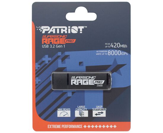 USB флеш накопичувач Patriot 256GB Supersonic Rage Pro USB 3.2 (PEF256GRGPB32U), зображення 4 USB флеш накопичувач Patriot 256GB Supersonic Rage Pro USB 3.2 (PEF256GRGPB32U), зображення 4