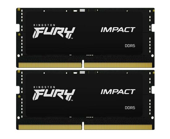 Модуль памяти для ноутбука SoDIMM DDR5 32GB (2x16GB) 5600 MHz Impact Black Kingston Fury (ex.HyperX) (KF556S40IBK2-32)