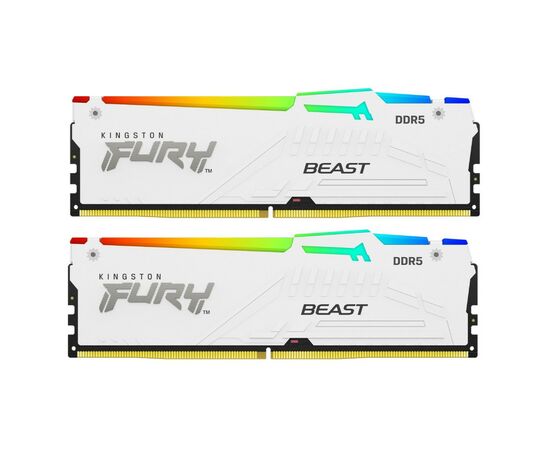 Модуль памяти для компьютера DDR5 64GB (2x32GB) 5200 MHz Beast White RGB Kingston Fury (ex.HyperX) (KF552C36BWEAK2-64)