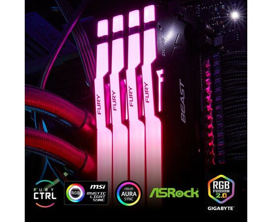 Модуль памяти для компьютера DDR5 64GB (2x32GB) 6000 MHz Beast RGB Kingston Fury (ex.HyperX) (KF560C36BBEAK2-64), изображение 6 Модуль памяти для компьютера DDR5 64GB (2x32GB) 6000 MHz Beast RGB Kingston Fury (ex.HyperX) (KF560C36BBEAK2-64), изображение 6
