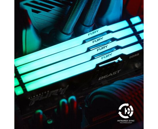 Модуль памяти для компьютера DDR5 64GB (2x32GB) 6000 MHz Beast RGB Kingston Fury (ex.HyperX) (KF560C36BBEAK2-64), изображение 7 Модуль памяти для компьютера DDR5 64GB (2x32GB) 6000 MHz Beast RGB Kingston Fury (ex.HyperX) (KF560C36BBEAK2-64), изображение 7