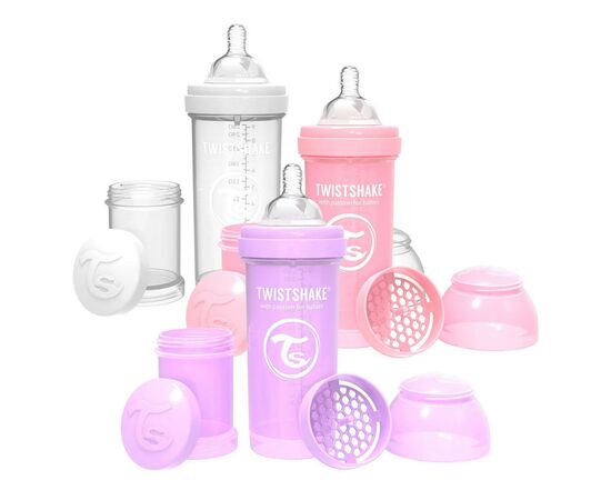 Набір для годування новонароджених Twistshake Value Pack Pink із трьох антиколікових пляшечок 260 мл (78845)