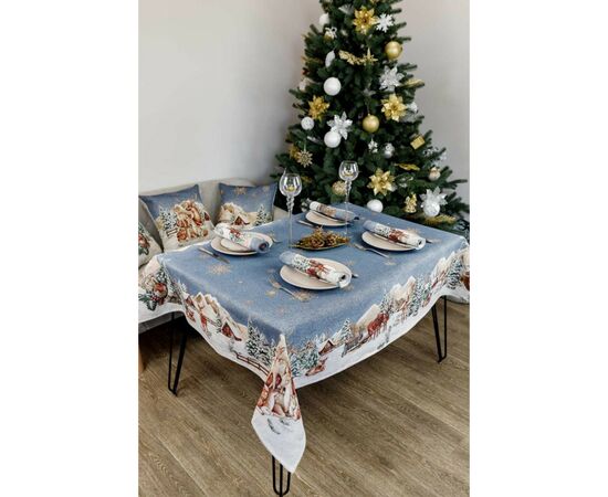 Скатерть Прованс гобеленовая Голубое сияние 135х240см (4823093450233), изображение 3 Скатерть Прованс гобеленовая Голубое сияние 135х240см (4823093450233), изображение 3