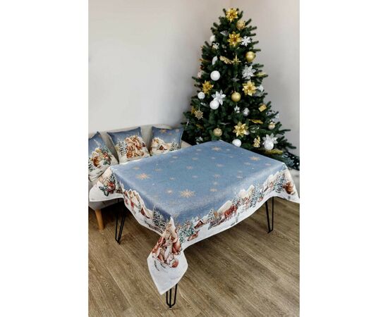 Скатерть Прованс гобеленовая Голубое сияние 135х240см (4823093450233), изображение 4 Скатерть Прованс гобеленовая Голубое сияние 135х240см (4823093450233), изображение 4