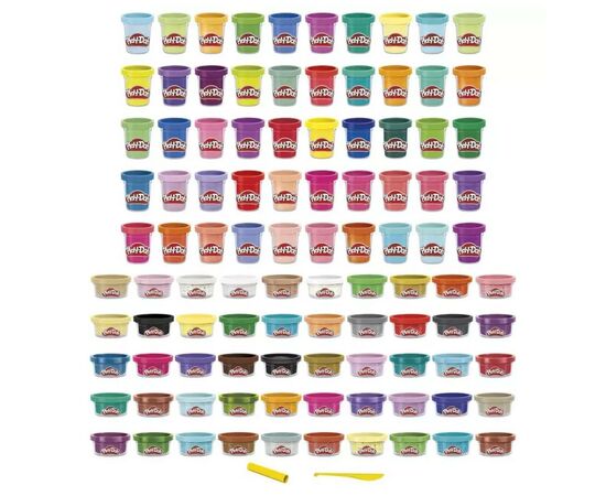 Набор для творчества Hasbro Play-Doh Набор пластилина из 100 баночек (F4636), изображение 2 Набор для творчества Hasbro Play-Doh Набор пластилина из 100 баночек (F4636), изображение 2