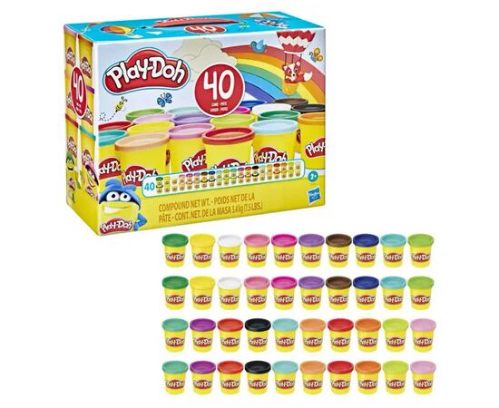 Набор для творчества Hasbro Play-Doh Набор пластилина из 40 баночек (E9413), изображение 3 Набор для творчества Hasbro Play-Doh Набор пластилина из 40 баночек (E9413), изображение 3