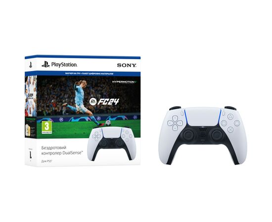Геймпад Playstation 5 Dualsense White для PS5/PS 5 Digital Edition + Гра EA SPORTS FC24 (1000040600)