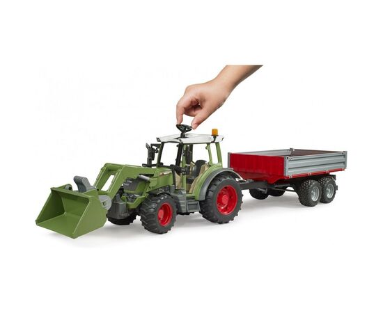Спецтехника Bruder Трактор Fendt Vario 211 с передним погрузчиком и прицепом (02182), изображение 4