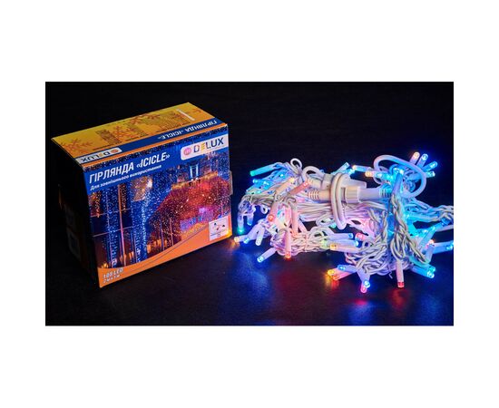 Гирлянда Delux ICICLE flash 108LED 2 х 1 м мульти/белый IP44 EN (90012949), изображение 2 Гирлянда Delux ICICLE flash 108LED 2 х 1 м мульти/белый IP44 EN (90012949), изображение 2
