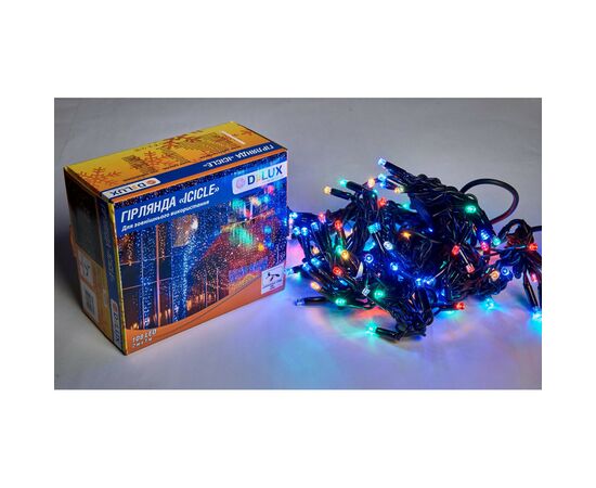 Гирлянда Delux ICICLE flash 108LED 2 х 1 м мульти/черн IP44 EN (90012950), изображение 2 Гирлянда Delux ICICLE flash 108LED 2 х 1 м мульти/черн IP44 EN (90012950), изображение 2