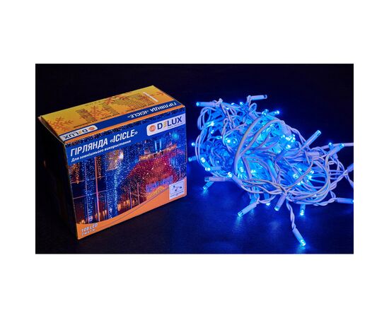 Гирлянда Delux ICICLE flash 108LED 2 х 1 м синий/белый IP44 EN (90012945), изображение 2 Гирлянда Delux ICICLE flash 108LED 2 х 1 м синий/белый IP44 EN (90012945), изображение 2