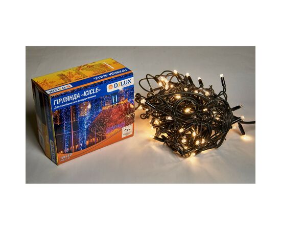 Гирлянда Delux ICICLE flash 108LED 2 х 1 м теплый белый/черный IP44 EN (90012947), изображение 2 Гирлянда Delux ICICLE flash 108LED 2 х 1 м теплый белый/черный IP44 EN (90012947), изображение 2