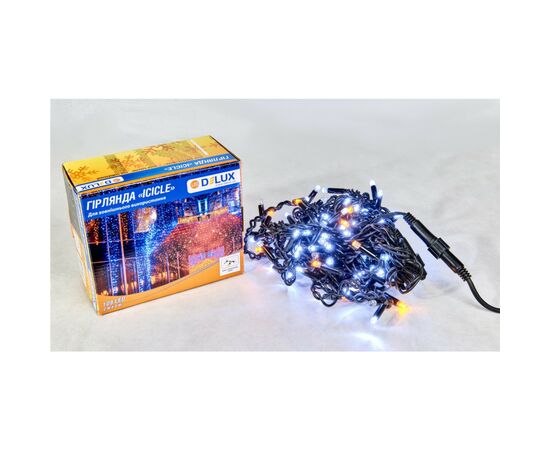 Гирлянда Delux ICICLE 108LED 2x1 м Желтый flash Белый/Черный IP44 (90015178), изображение 2 Гирлянда Delux ICICLE 108LED 2x1 м Желтый flash Белый/Черный IP44 (90015178), изображение 2