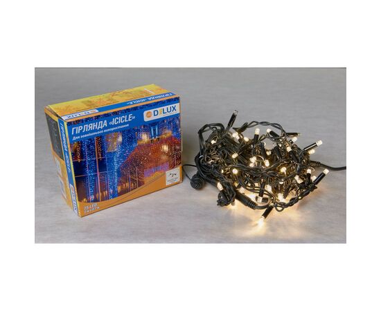 Гирлянда Delux ICICLE 75 LED 2 x 0.7 м IP44 EN Теплый белый/черный (90016595), изображение 2 Гирлянда Delux ICICLE 75 LED 2 x 0.7 м IP44 EN Теплый белый/черный (90016595), изображение 2