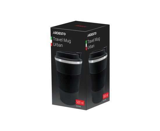Термочашка Ardesto Urban 500 мл Чорна (AR2650TMB), изображение 2 Термочашка Ardesto Urban 500 мл Чорна (AR2650TMB), изображение 2