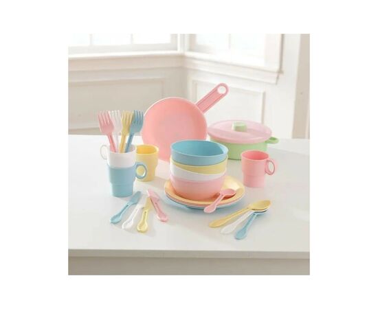 Игровой набор KidKraft набор детской посуды Пастель 27 предметов (63027), изображение 3 Игровой набор KidKraft набор детской посуды Пастель 27 предметов (63027), изображение 3