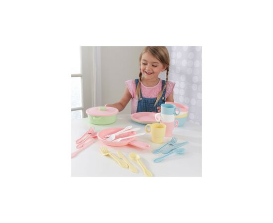 Игровой набор KidKraft набор детской посуды Пастель 27 предметов (63027), изображение 4 Игровой набор KidKraft набор детской посуды Пастель 27 предметов (63027), изображение 4