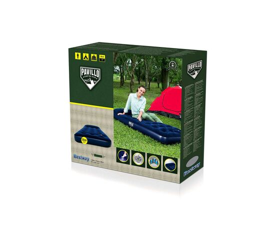 Матрас надувной BestWay Pavillo велюр Синій 76 х 185 х 22 см (BW 67223), изображение 8 Матрас надувной BestWay Pavillo велюр Синій 76 х 185 х 22 см (BW 67223), изображение 8