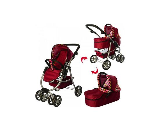 Коляска для кукол Melogo 9662M burgundy (Melogo 9662M burgundy), изображение 2