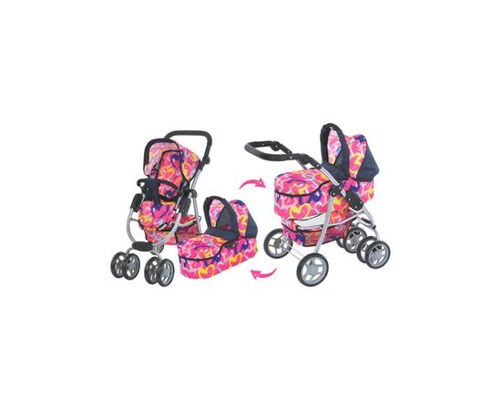 Коляска для кукол Melogo 9662M pink/heart (Melogo 9662M pink/heart), изображение 3 Коляска для кукол Melogo 9662M pink/heart (Melogo 9662M pink/heart), изображение 3