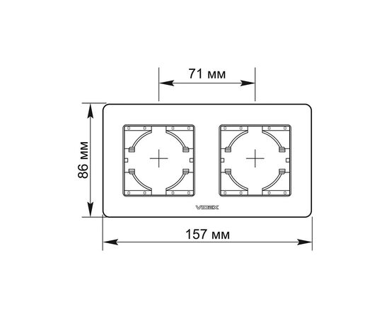 Рамка Videx VF-BNFRG2H-W, изображение 3 Рамка Videx VF-BNFRG2H-W, изображение 3