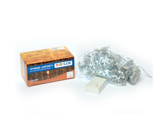 Гирлянда Delux Curtain С 256LED 3х2 м белый/прозрачный IP20 (90017995)