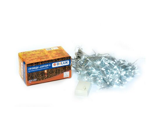 Гірлянда Delux Curtain С 320LED 3х3 м білий/прозорий IP20 (90017998)