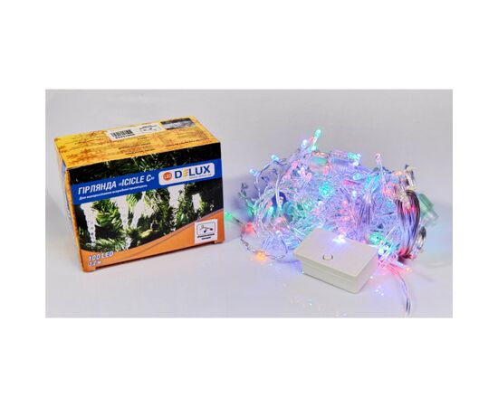 Гірлянда Delux ICICLE 100 LED C 3.2х0.7 м Мульти/Прозорий IP20 (90015254)