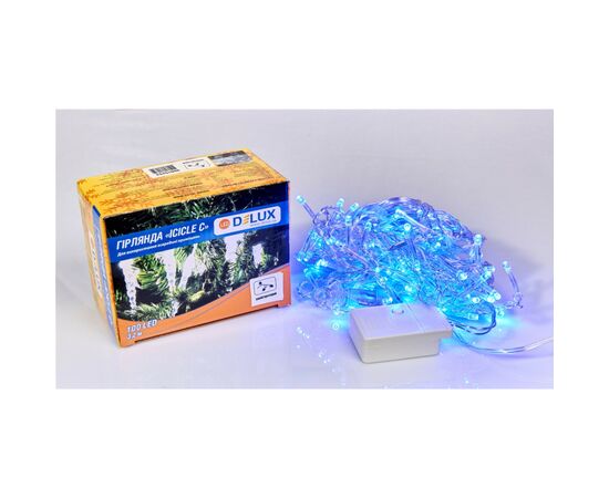 Гірлянда Delux ICICLE С 100 LED 3,2x0,7m синій/прозорий IP20 (90015253)