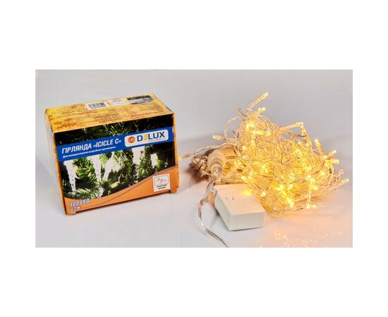 Гирлянда Delux ICICLE С 100 LED 3.2х0.7 м Теплый белый/прозрачный IP20 (90015255)