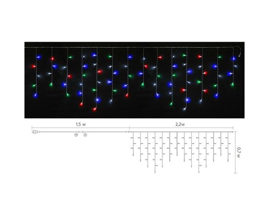 Гирлянда Delux ICICLE С 75LED 2х0.7 м мульти/прозрачный IP20 (90017985), изображение 3 Гирлянда Delux ICICLE С 75LED 2х0.7 м мульти/прозрачный IP20 (90017985), изображение 3