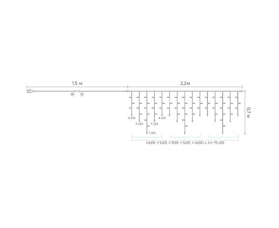 Гирлянда Delux ICICLE С 75LED 2х0.7 м мульти/прозрачный IP20 (90017985), изображение 4 Гирлянда Delux ICICLE С 75LED 2х0.7 м мульти/прозрачный IP20 (90017985), изображение 4