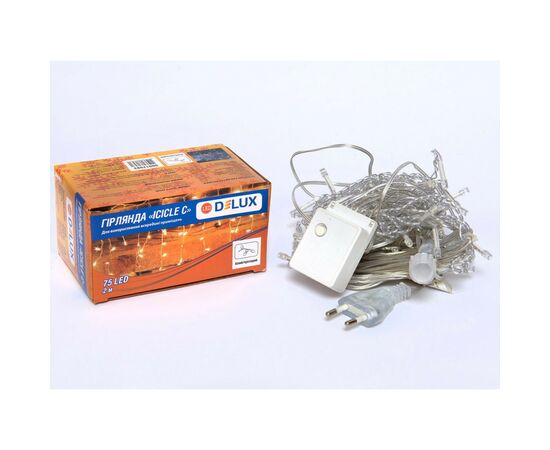 Гирлянда Delux ICICLE С 75LED 2х0.7 м синий/прозрачный IP20 (90017984), изображение 2 Гирлянда Delux ICICLE С 75LED 2х0.7 м синий/прозрачный IP20 (90017984), изображение 2