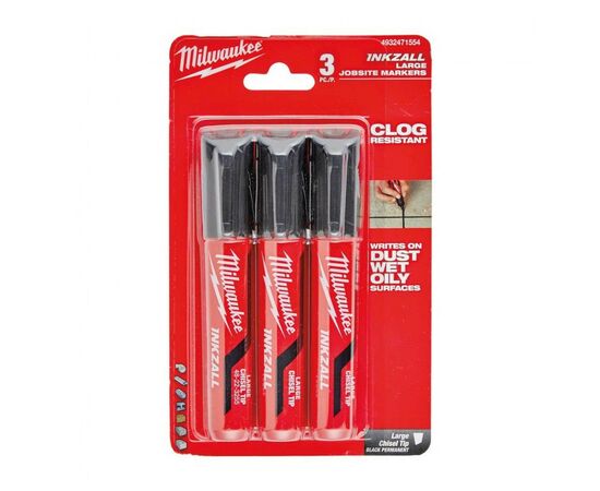 Маркер Milwaukee для стройплощадки INKZALL, крупный (L), черный, 3шт (4932471554), изображение 4 Маркер Milwaukee для стройплощадки INKZALL, крупный (L), черный, 3шт (4932471554), изображение 4