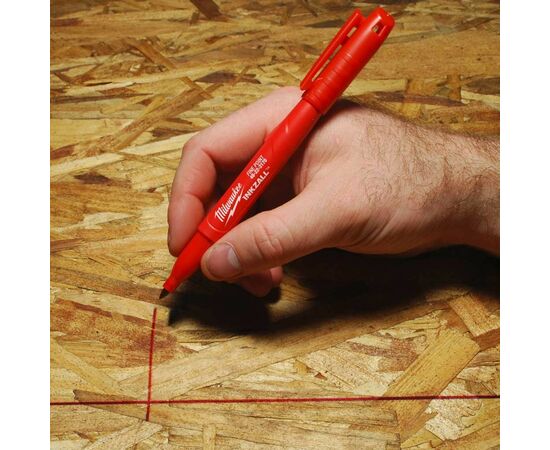 Маркер Milwaukee для стройплощадки INKZALL, тонкий, красный (48223170), изображение 4 Маркер Milwaukee для стройплощадки INKZALL, тонкий, красный (48223170), изображение 4
