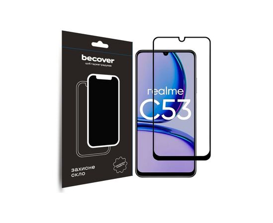 Стекло защитное BeCover Realme C53 Black (710105)