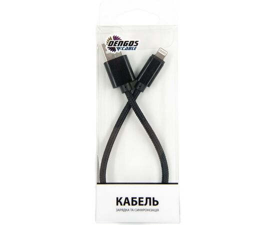 Дата кабель USB 2.0 AM to Lightning 0.2m black Dengos (NTK-L-SHRT-BLACK), изображение 3 Дата кабель USB 2.0 AM to Lightning 0.2m black Dengos (NTK-L-SHRT-BLACK), изображение 3