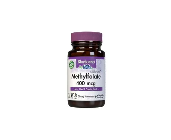 Витамин Bluebonnet Nutrition Метилфолат (B9) 400мкг, Cellular Active, Methylfolate, 60 вегетарианских (BLB0456)