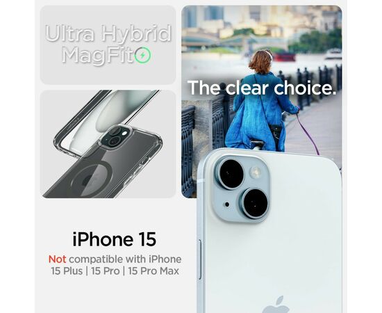 Чехол для мобильного телефона Spigen Apple iPhone 15 Ultra Hybrid MagFit Graphite (ACS06804), изображение 4 Чехол для мобильного телефона Spigen Apple iPhone 15 Ultra Hybrid MagFit Graphite (ACS06804), изображение 4