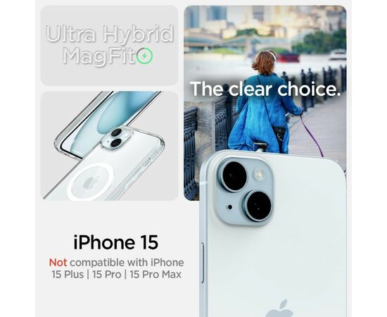 Чехол для мобильного телефона Spigen Apple iPhone 15 Ultra Hybrid MagFit White (ACS06802), изображение 2 Чехол для мобильного телефона Spigen Apple iPhone 15 Ultra Hybrid MagFit White (ACS06802), изображение 2