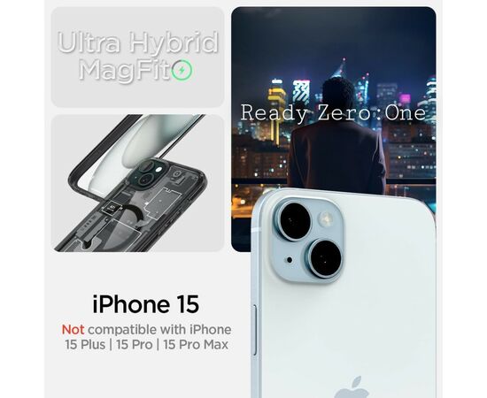 Чехол для мобильного телефона Spigen Apple iPhone 15 Ultra Hybrid MagFit Zero One (ACS06806), изображение 4