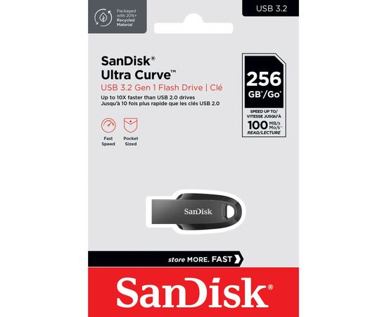 USB флеш накопитель SanDisk 256GB Ultra Curve Black USB 3.2 (SDCZ550-256G-G46), изображение 8 USB флеш накопитель SanDisk 256GB Ultra Curve Black USB 3.2 (SDCZ550-256G-G46), изображение 8