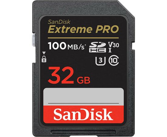 Карта памяти SanDisk 32GB SD class 10 UHS-I U3 V30 Extreme PRO (SDSDXXO-032G-GN4IN)