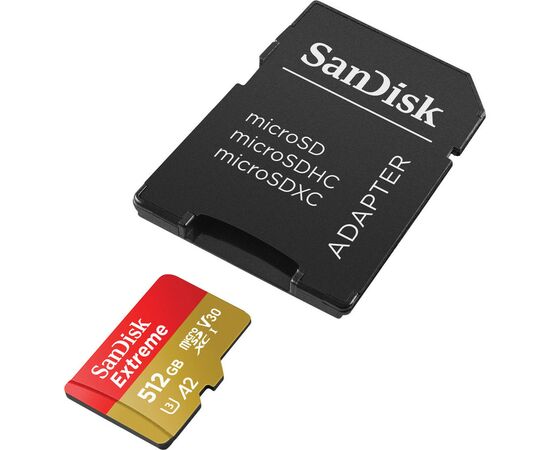 Карта памяти SanDisk 512GB microSD class 10 UHS-I U3 V30 Extreme (SDSQXAV-512G-GN6MA), изображение 4 Карта памяти SanDisk 512GB microSD class 10 UHS-I U3 V30 Extreme (SDSQXAV-512G-GN6MA), изображение 4