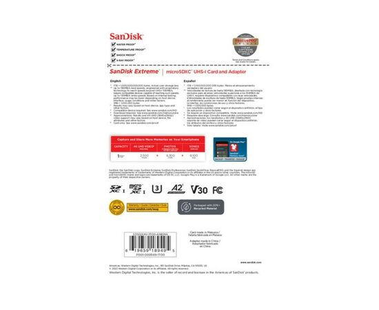 Карта памяти SanDisk 1TB microSD class 10 UHS-I U3 V30 Extreme (SDSQXAV-1T00-GN6MA), изображение 6 Карта памяти SanDisk 1TB microSD class 10 UHS-I U3 V30 Extreme (SDSQXAV-1T00-GN6MA), изображение 6