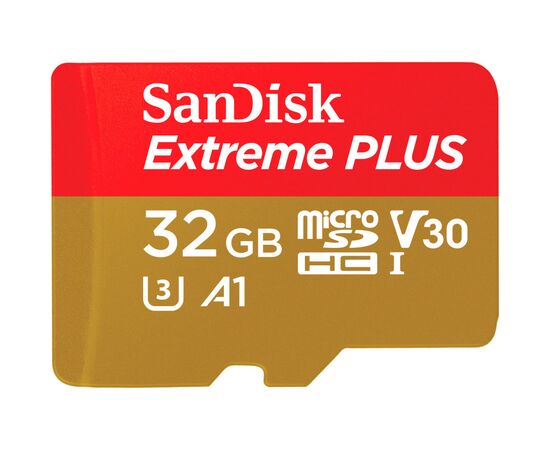 Карта памяти SanDisk 32GB microSD class 10 V30 Extreme PLUS (SDSQXBG-032G-GN6MA), изображение 2 Карта памяти SanDisk 32GB microSD class 10 V30 Extreme PLUS (SDSQXBG-032G-GN6MA), изображение 2
