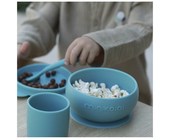 Набор детской посуды MinikOiOi BLW Set I - Mineral Blue (101070056), изображение 4 Набор детской посуды MinikOiOi BLW Set I - Mineral Blue (101070056), изображение 4