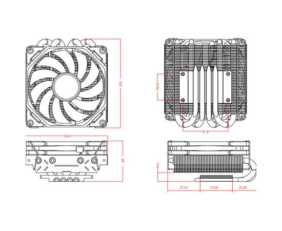 Кулер для процессора ID-Cooling IS-40X V3 White, изображение 7 Кулер для процессора ID-Cooling IS-40X V3 White, изображение 7