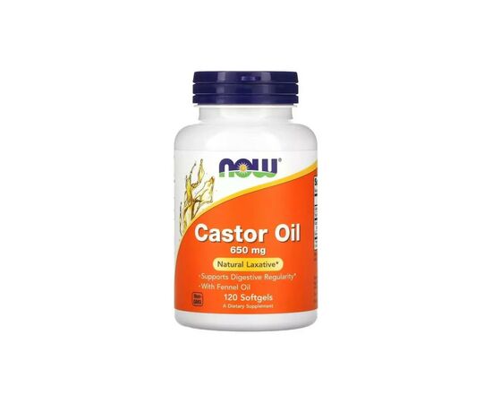 Трави Now Foods Касторова олія, 650 мг, Castor Oil, 120 гелевих капсул (NOW-01723)
